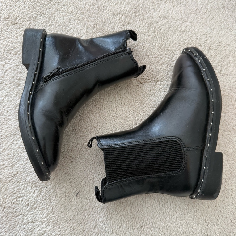 Zara Black Kids Boots with Silver Studs